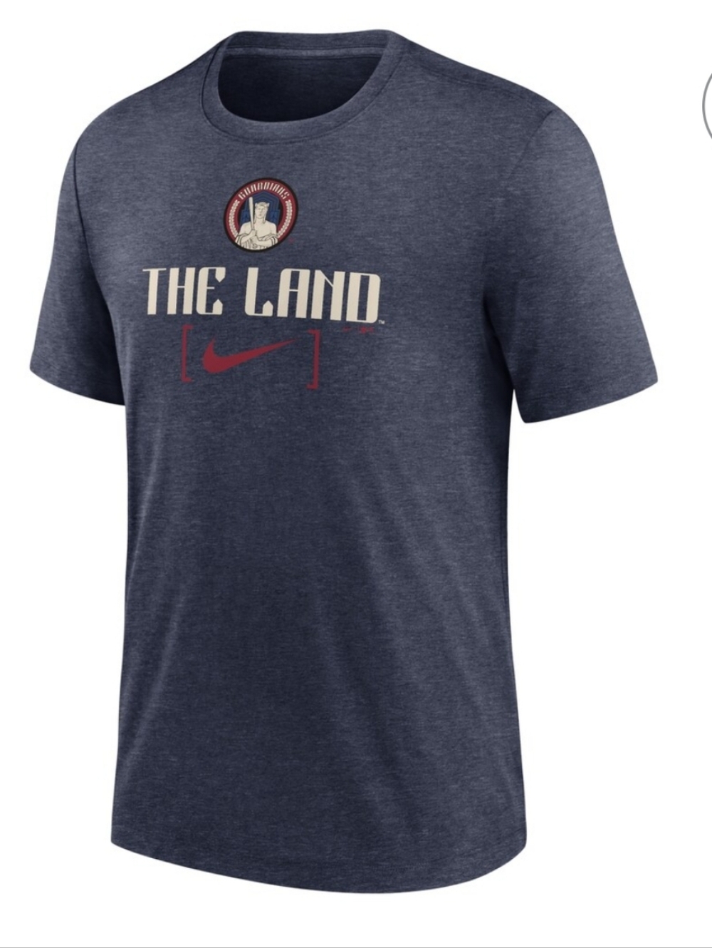 Nike Men's Cleveland Guardians Nike Heather Navy City Connect Tri-Blend T-Shirt